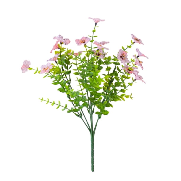 18 Bundles Artificial Flowers Plants With 7 Flexible Stems 14inch UV Resistant Faux Outdoor Plastic Plants