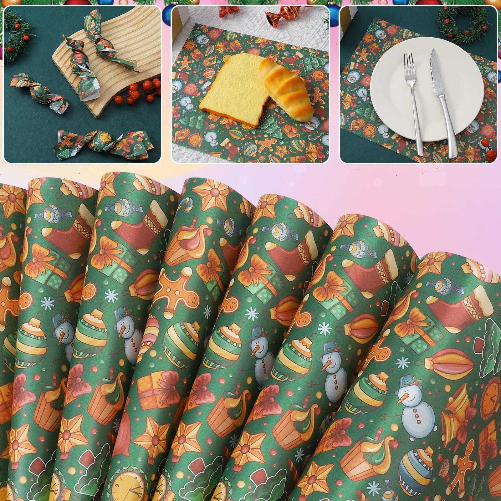  200 Pcs Christmas Wax Paper Sheets Sandwich Wrap Paper Elk  Snowflake Christmas Tree Chocolate Print Decorative Parchment Paper  Greaseproof Food Wrapping Basket Liners Deli Paper for Baking Cookie : Home  