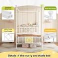 thumbnail image 2 of EnHomee Twin Size Canopy Bed Frame with Headboard Canopy Metal Bed Frame with 4 Removable Posts Platform Metal Canopy Bed, Curtain Not Included, White, 2 of 7