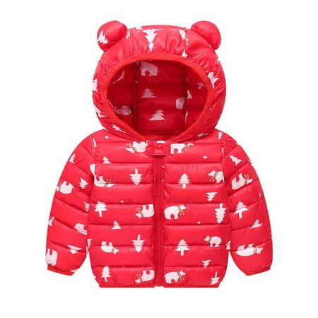 

Frostluinai Cute Bear Winter Coats for Kids with Hoods (Padded) Light Puffer Jacket Winter Down Coats Outerwear for Baby Boys Girls Infants Toddlers