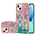 thumbnail image 1 of SaniMore for Apple iPhone 14 Plus Case 6.7-inch, Shockproof TPU Fashion Marble Pattern Cover for iPhone 14 Plus Women Men with Ring Kickstand Holder Clear Bumper Protection Cover, Colored Scales, 1 of 5