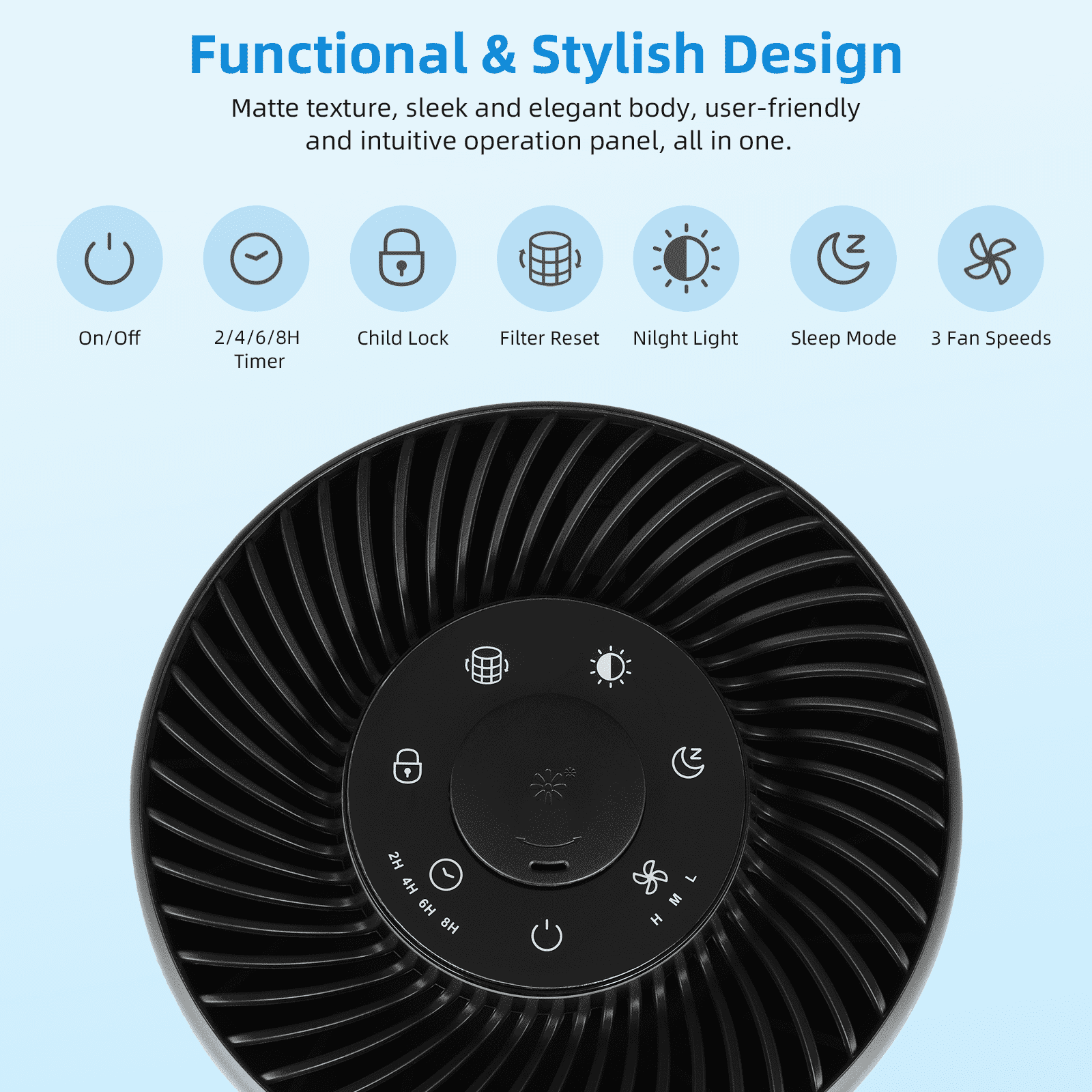 Air Purifiers for Large Room Up to 1095 Ft² Home Bedroom in 1 Hr, CADR 240m³/h+ / 141CFM, H13 True HEPA Filter Cleaner Effectively Reduce 99.97% Smoke, Dust, Pollen, Pet Dander, Odors, Black