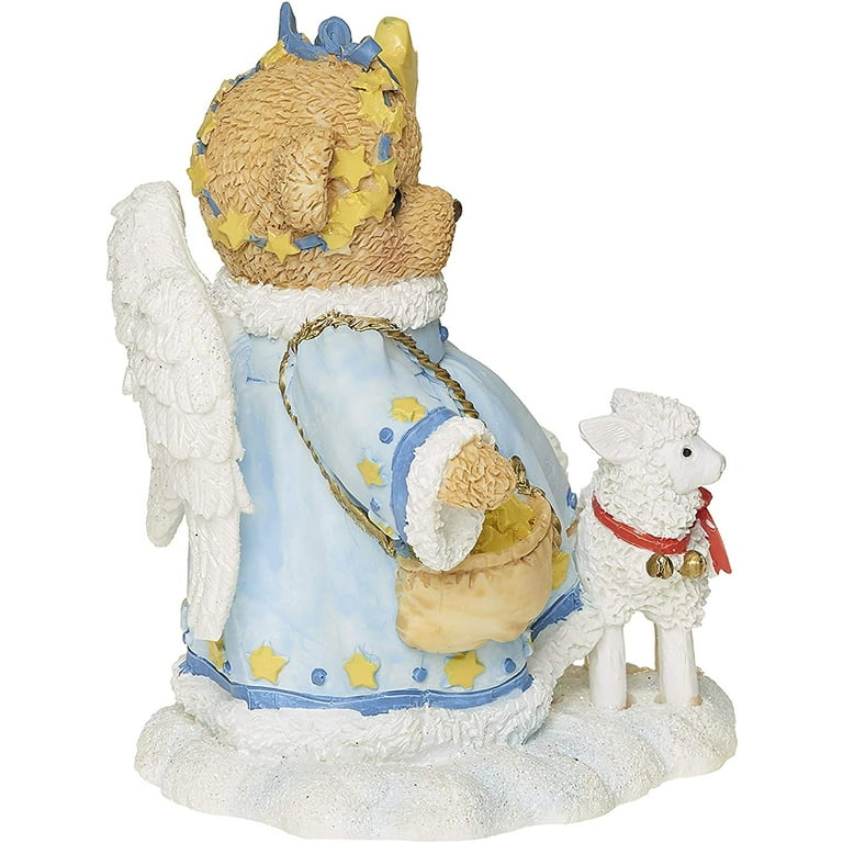 Roman Cherished Teddies, Stella Snow Angel with Lamb Figure, 3.75 Roman Cherished Teddies, Stella Snow Angel with Lamb Figure, 3.75