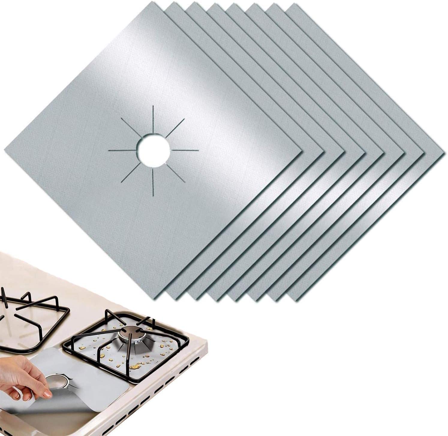 Gas Stove Covers 8 Pieces Gas Stove Protective Mat Heat Resistant Non