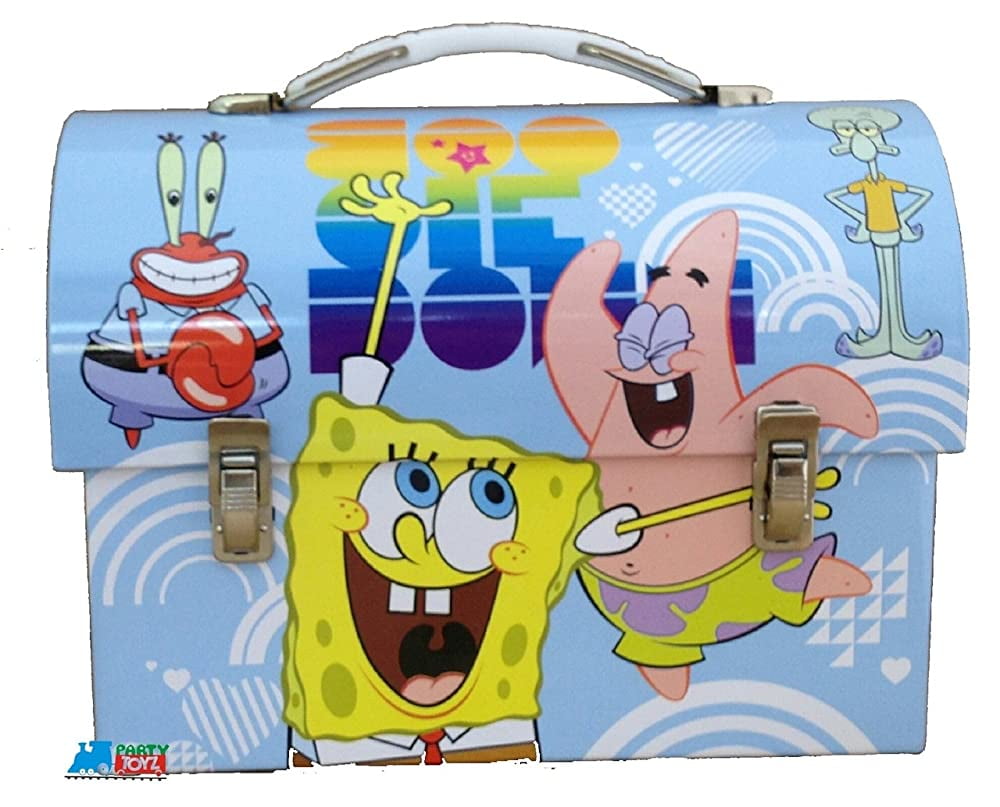 Spongebob Squarepants Dome Tin School Lunchbox Lunch Box - Blue