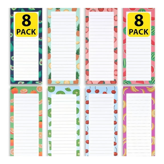 8 Pcs Magnetic Memo Pads Magnetic Notepads Refrigerator Sticky Note Writing Pad for Grocery List Shopping List