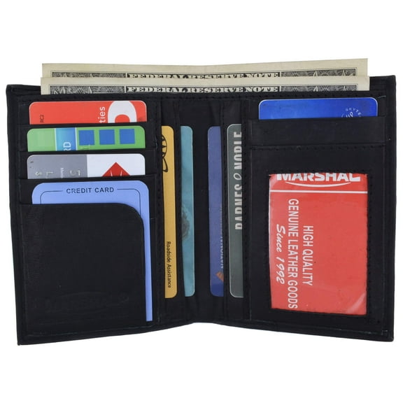 Genuine Leather Tall Bifold Card ID Holder Wallet 739 CF