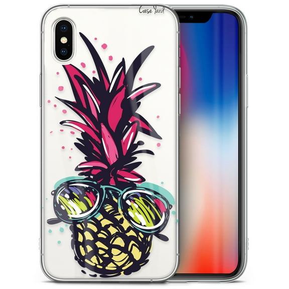 Case Yard iPhone-XS-Max Case Clear Soft & Flexible TPU Ultra Low Profile Slim Fit Thin Shockproof Transparent Bumper Protective Cover Drop Protective Cell Phone Cases (Pineapple in Paradise)