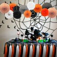 thumbnail image 4 of Decoraciones de fiesta de Halloween, abanico de papel colgante, pompones de papel tisú, borlas para Baby Shower, decoración del hogar, naranja y negro, 4 of 4