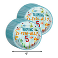 thumbnail image 2 of O'fishally Five Fishing Party Supplies - Boys 5th Birthday - Little Fisherman Birthday Party Supplies 64 Piece Tableware Set Includes Large 9" Paper Plates Dessert Plates, Cups and Napkins Kit for 16, 2 of 9