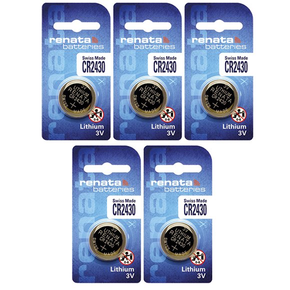 5 x Renata CR2430 Batteries, Lithium Battery 2430