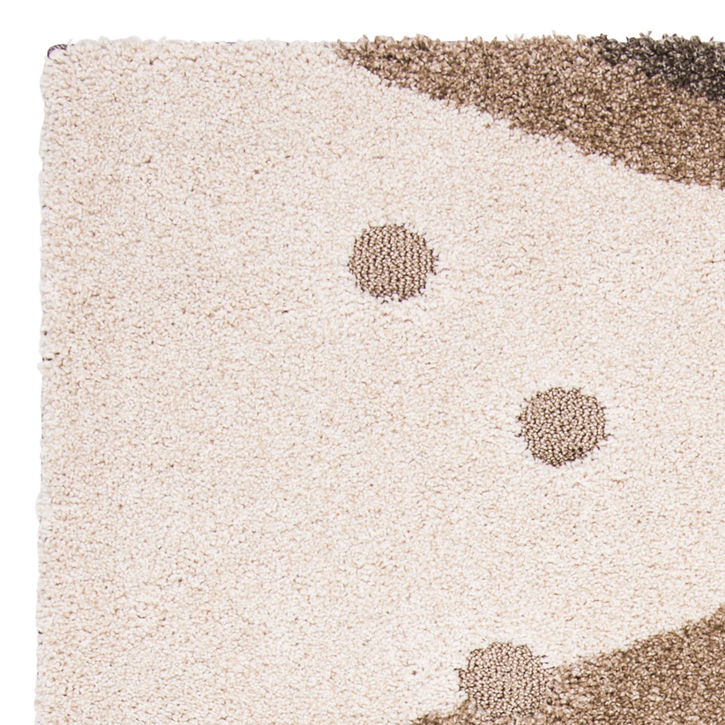 SAFAVIEH Florida Laidley Geometric Shag Area Rug, Brown/Ivory, 4' x 6'