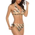 thumbnail image 2 of NICKSUN Women's Bikini Sets, Cute Print Two Piece Bathing Suits Sexy Halter Padded Bikini Swimsuits, 2 of 6