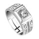 thumbnail image 2 of 1 Pcs Elegant Diamond Men's Ring Crystal Open Rings Wedding Jewelry For Men -it Can Be Adjustable, 2 of 5