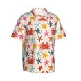 thumbnail image 2 of Uemuo Crabs And Seastars Printed Regular Fit Short Sleeve Casual Hawaiian Shirt for Men,Aloha shirt,Tropical shirt,Floral print shirt,Vacation Beach shirt-Medium, 2 of 9