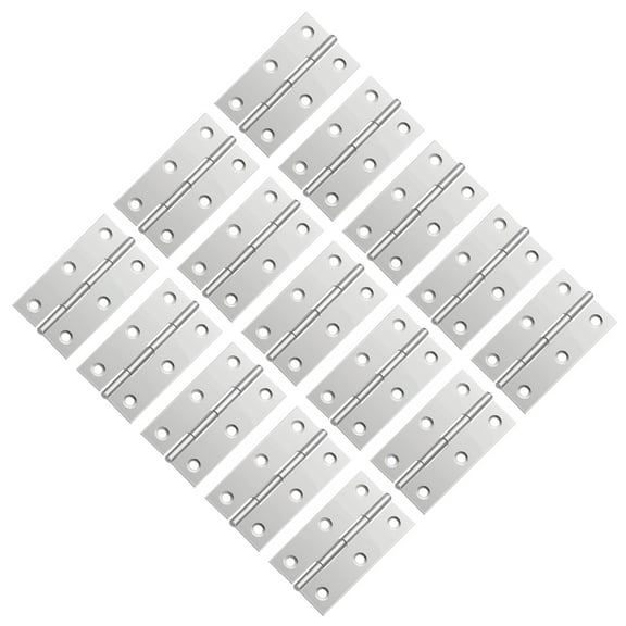 GOOHOCHY 20 Pcs Hinges Stainless Steel Hinge Kitchen Cabinet Hinge 6.6X3.7X0.8CM Silver
