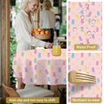 thumbnail image 5 of Easter and Mini Bunnies Light Pink Pattern Round Tablecloth 60", Wrinkle-Resistant Wipeable Cover for Kitchen, Dining, Picnic & Patio, 5 of 6