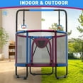 thumbnail image 5 of CITYLE Trampoline for Kids 600LBS 5.5FT Toddler Trampoline Indoor Outdoor with Basketball Hoop, Swing, Adjustable Bar, 66'' Mini Small Trampoline with Enclosure, Gifts for Toddlers, Boys & Girls, 5 of 7