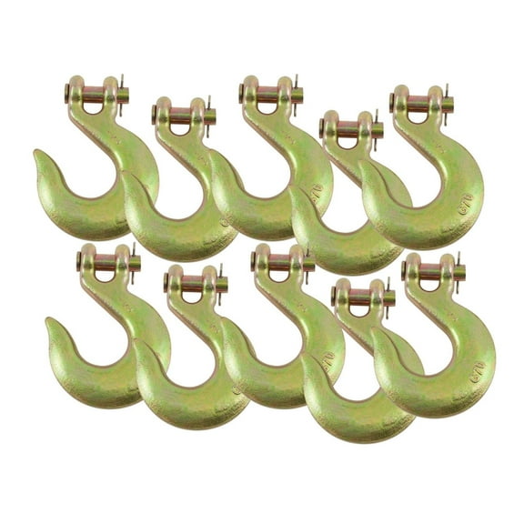 Mytee Products (10 Pack) 1/2" Clevis Slip Hook - 11,300 LBS WLL Heavy Duty Grade 70 Tow Chain Hook for Truck Trailer Tie Down