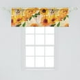 thumbnail image 2 of Sunflowers Window Valance, Boho Summer Vibes Floral Pattern with Leafy Peduncles on Jumble Back, Curtain Valance for Kitchen Bedroom with Rod Pocket, 54" X 18", Marigold Paprika White, by Ambesonne, 2 of 2