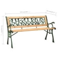 thumbnail image 4 of vidaXL Patio Bench 48" Cast Iron and Solid Firwood, 4 of 4