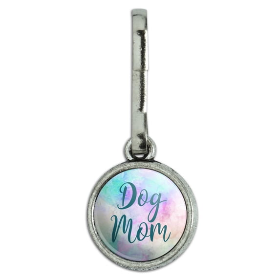 Dog Mom Antiqued Charm Clothes Purse Suitcase Backpack Zipper Pull Aid