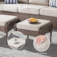 thumbnail image 3 of Arnahaishe Outdoor Ottoman Set of 2, All-Weather Wicker Patio Rattan Seat Foot Rest with Removable Cushions, Beige, 3 of 7