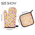 thumbnail image 2 of Yayeee Oven Mitts and Pot Holder Set of 2 Heat Resistant Kitchen Gloves Baking Hot Pad, Light Pink Stars, 2 of 5