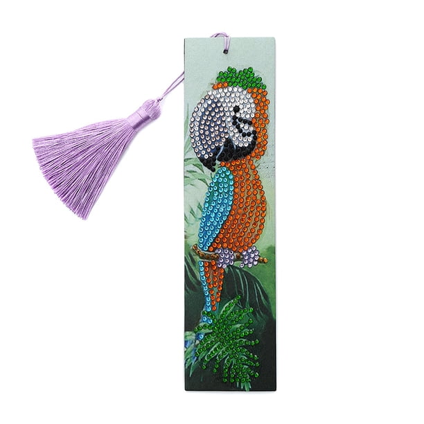 Billuyoard Marcapáginas de animales con diamantes de imitación, pintura DIY, marcapáginas con borlas, manualidad de dibujos animados para regalo Artesanía No.04 Billuyoard HA5443-04B