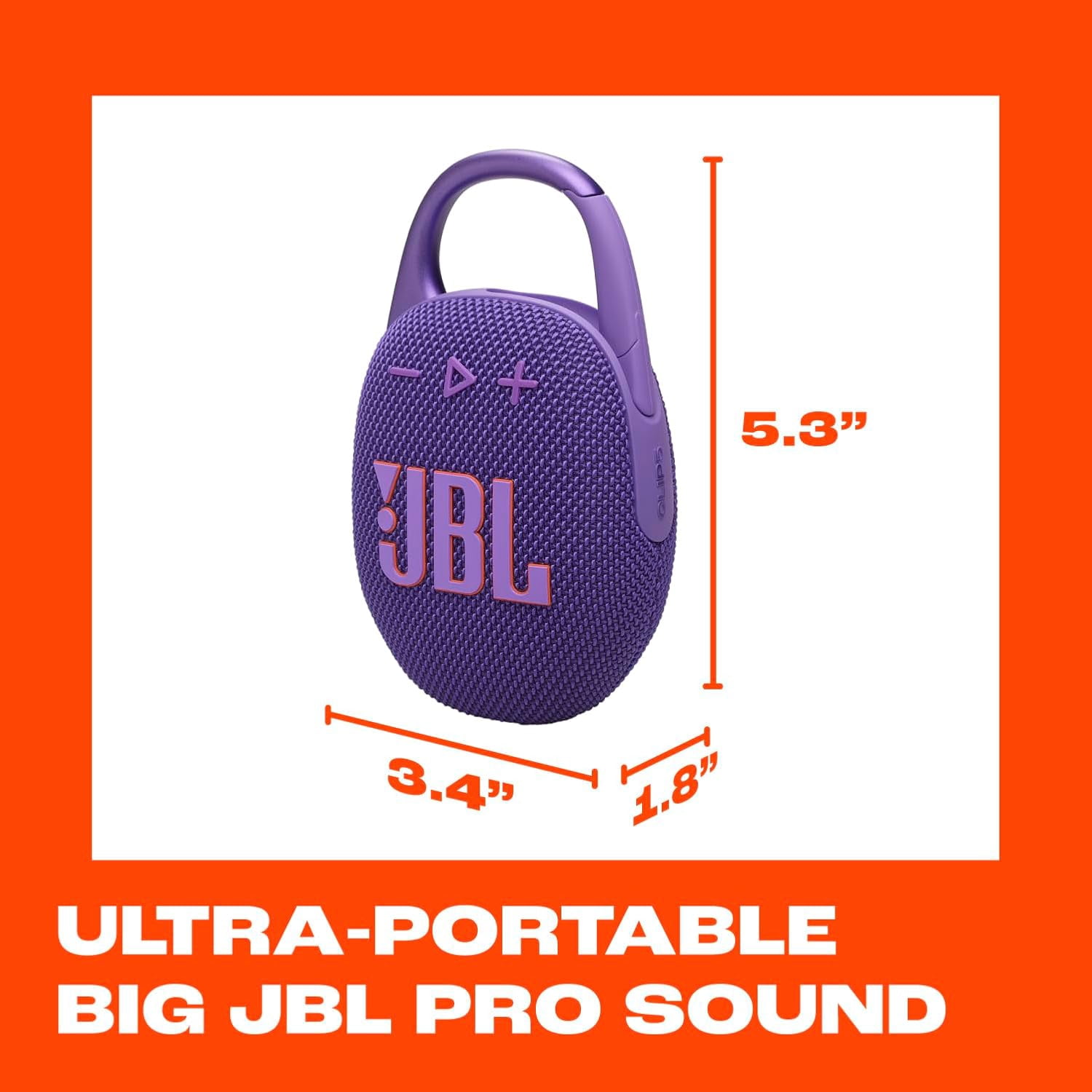 Open Box JBL Clip 5 - Ultra-portable waterproof speaker - Purple