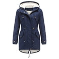 thumbnail image 1 of Abrigo de invierno para mujer, parka de invierno con forro cálido, chaqueta de invierno de longitud media, parka de invierno con capucha de piel, abrigo grueso, tallas grandes, 1 of 4