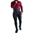 thumbnail image 4 of DYMADE Men's Muscle Dress Shirt Slim Fit Stretch Long Sleeve Casual Button-Down Shirt, 4 of 5
