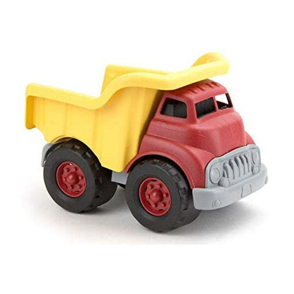 Green Toys Camion Benne, Rouge/jaune CB - Jeu de Simulation, Compétences Motrices, Véhicule Jouet pour Enfants. Sans BPA, Phtalates, PVC. Lavable au Lave-Vaisselle, Plastique Recyclé, Fabriqué aux États-Unis.