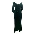 thumbnail image 2 of BAETEUY Lady Evening Dress - Skinny Pleated Off Shoulder Slit Hem Half Sleeves Maxi Dress, 2 of 7