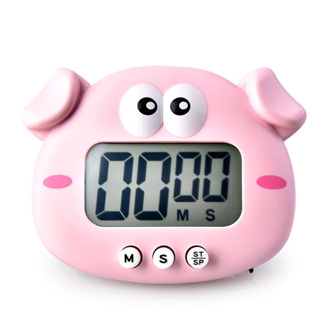 Temporizador de cuenta regresiva con bonitos dibujos de animales, temporizador de cocina digital con imán, reloj visual de pantalla grande LCD para cocinar, hornear y hacer deporte