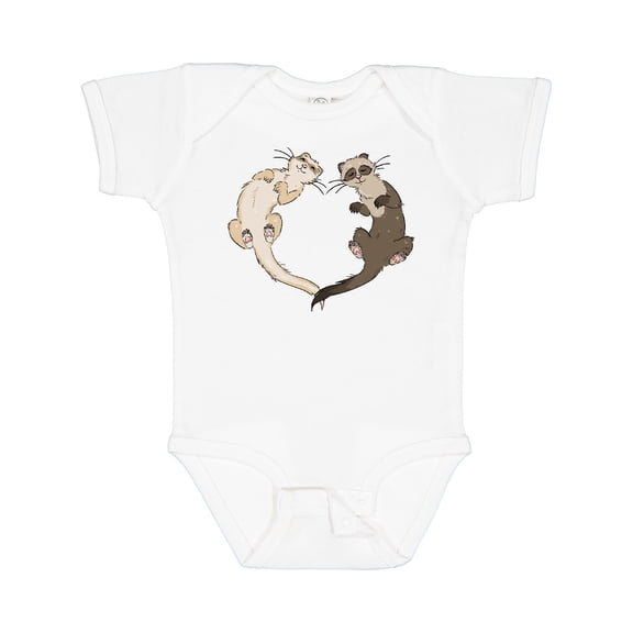 Inktastic Cute Ferret Heart Boys or Girls Baby Bodysuit