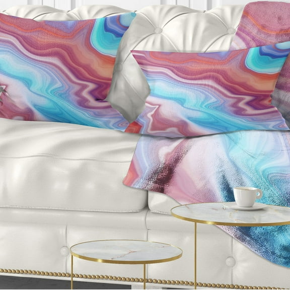 Designart Abstract Marbled Background - Abstract Throw Pillow - 12x20