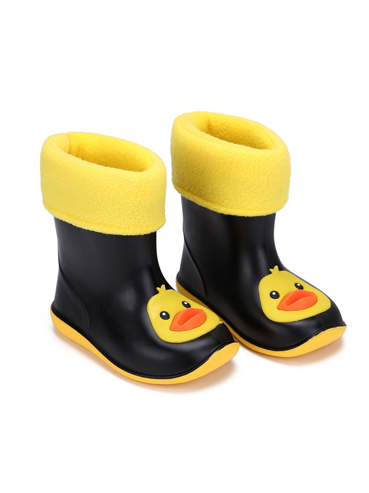 Ferndule Childrens Waterproof Pure Color Boots Indoor Wear Resistant Round Toe Flats Walking Cute Closed Shoes, Kids Unisex, Size: 7C