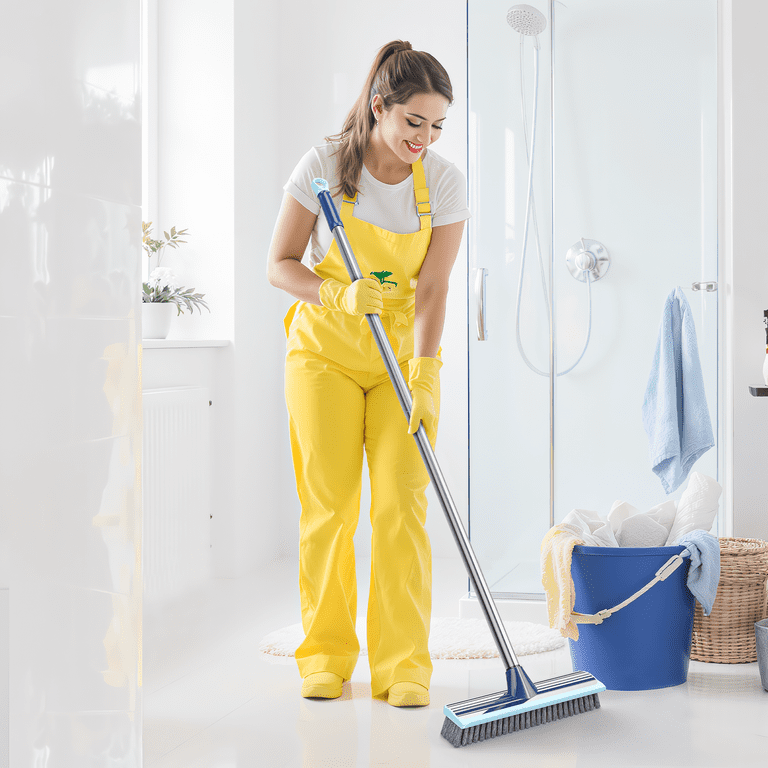 MYSPRI Floor Scrub Brush with Long Handle, 2-in-1 photo 3
