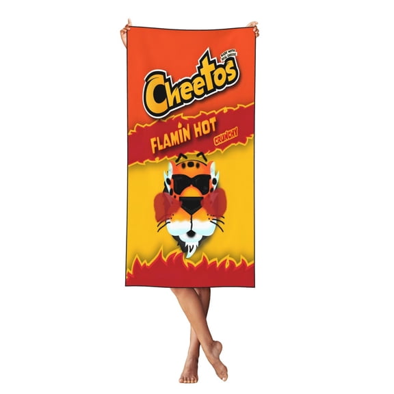 Cheetos Beach Towel Lightweight Bath Towel Swim Towel Peach Skin Velvet Quick Dry Towels for Adults Women Men 27.5x55in
