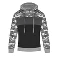 thumbnail image 4 of Dezsed Men's Fashion Novelty Color Block Hoodies Long Sleeve Fleece Hooded Pullover Sweatshirts with Pockets Gray 3XL, 4 of 7