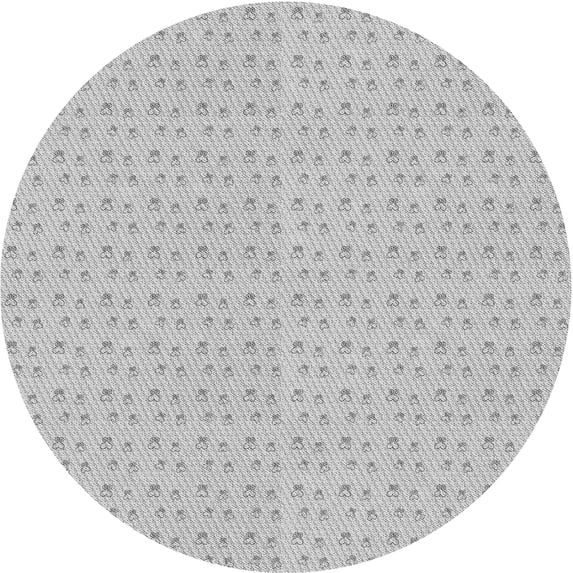 Ahgly Company Machine Washable Indoor Round Transitional Dark Gray Area Rugs, 4' Round