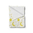 thumbnail image 2 of Yellow and White Soft Flannel Fleece Blanket, Sleeping Crescent Moon and Stars Pattern Night Time Cartoon Illustration, Cozy Plush for Indoor and Outdoor Use, 50" x 70", Yellow White, by Ambesonne, 2 of 5