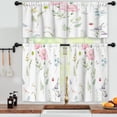 thumbnail image 3 of LALILO Kitchen Curtains and Valances Set of 3 36" Green Window Treatment Tiers for Window Decor, 3 of 5
