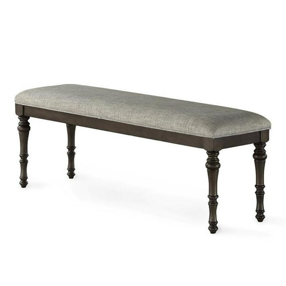 Bowery Hill Contemporary Gray Fabric Dining Bench