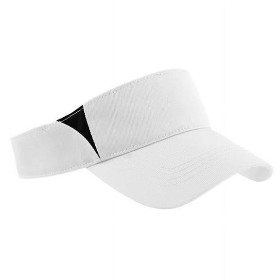 Sport-Tek Dry Zone Colorblock Visor-One Size (White/Black)