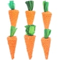 thumbnail image 1 of 6pcs tejido zanahoria molar juguete tejido de zanahoria juguete loro mordedor de zanahoria juguete pequeño mascota juguete, 1 of 4