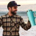 thumbnail image 3 of Vaso de 40 oz con asa y tapa con pajita, taza de viaje de acero inoxidable reutilizable y aislada que mantiene las bebidas frías, botella para agua, té helado o café, 3 of 5