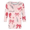 thumbnail image 5 of Jsaierl Valentine's Day Shirts for Women Sweet Love Heart Graphic Tees Cotton 3/4 Sleeve Blouse Crewneck Dressy Casual T-shirt Tops Valentines Day Gifts, 5 of 5