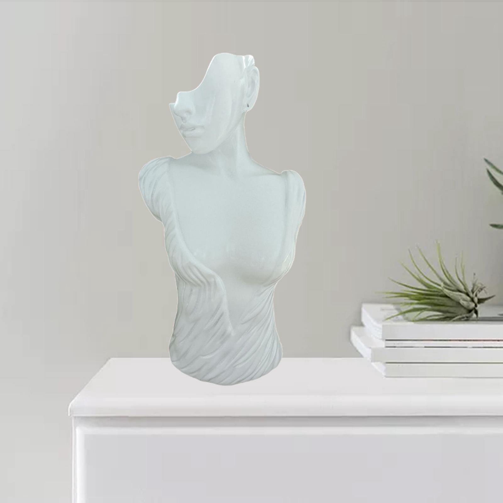 Mannequin Head Bust Stand Jewelry Display Necklace Earring Chain Holder Rack S White 25X13X11cm